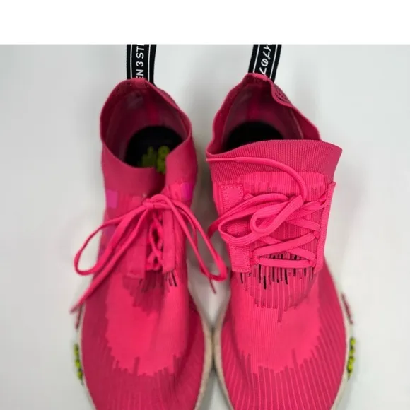 - Adidas NMD_Racer Primeknit Trainer Sneakers  Solar Pink size 9.5 men