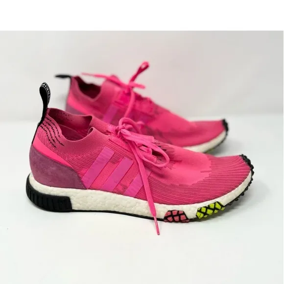- Adidas NMD_Racer Primeknit Trainer Sneakers  Solar Pink size 9.5 men