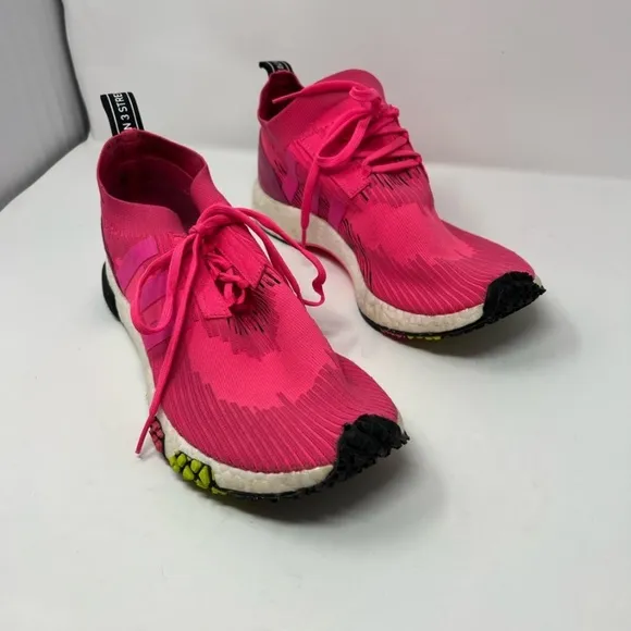 - Adidas NMD_Racer Primeknit Trainer Sneakers  Solar Pink size 9.5 men