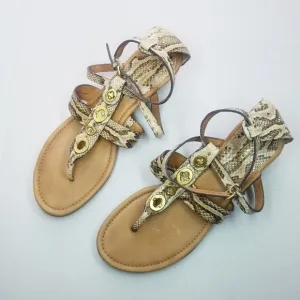 🌸 Coach | Snakeskin Leather Sandals 8.5