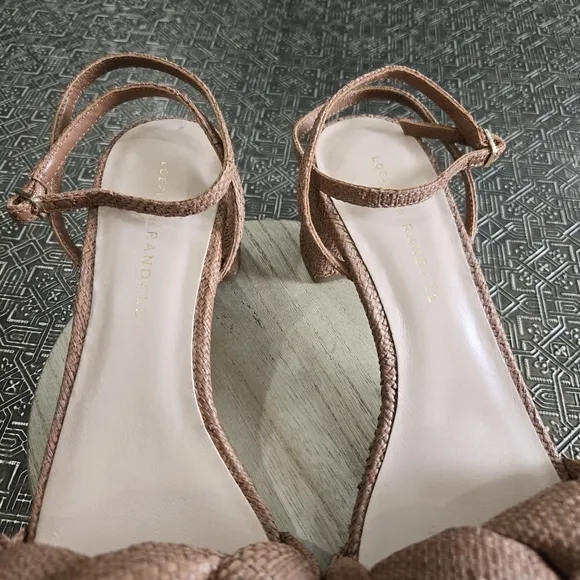 🐢 Loeffler Randall Avril Braided Sandals Brown Raffia  Size 9B MSRP $395