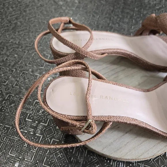 🐢 Loeffler Randall Avril Braided Sandals Brown Raffia  Size 9B MSRP $395