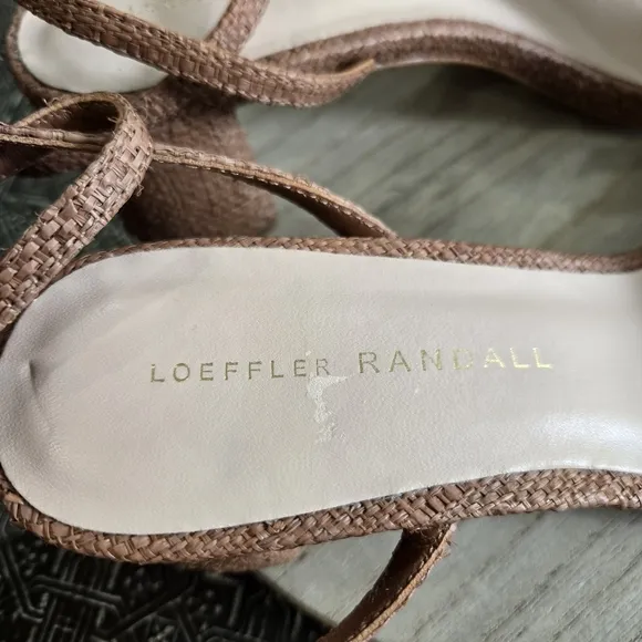 🐢 Loeffler Randall Avril Braided Sandals Brown Raffia  Size 9B MSRP $395