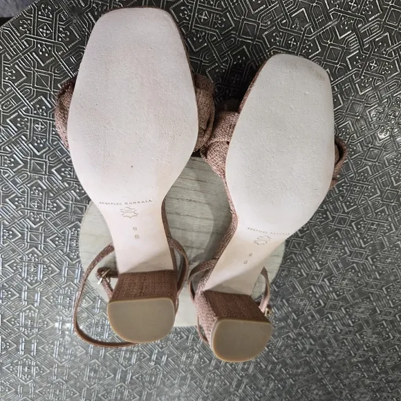 🐢 Loeffler Randall Avril Braided Sandals Brown Raffia  Size 9B MSRP $395