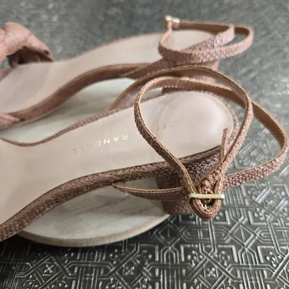 🐢 Loeffler Randall Avril Braided Sandals Brown Raffia  Size 9B MSRP $395