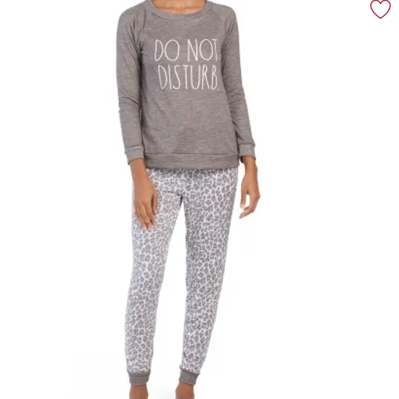 🆕 Rae Dunn Happy DO NOT DISTURB Raglan Top &amp; Jogger Set