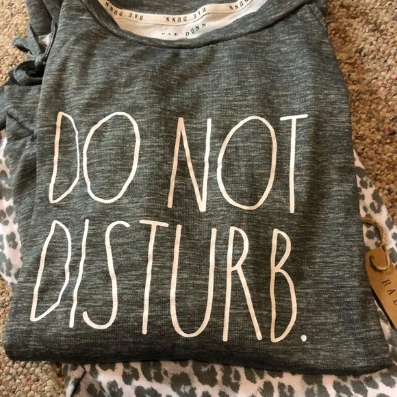 🆕 Rae Dunn Happy DO NOT DISTURB Raglan Top &amp; Jogger Set