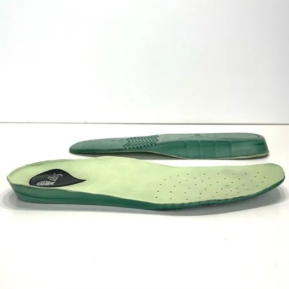 1803 ANTHROPOLOGIE BLACK &amp; GREEN LEATHER ULTRA-CUSHIONED LIGHT WEIGHT FLAT MULES