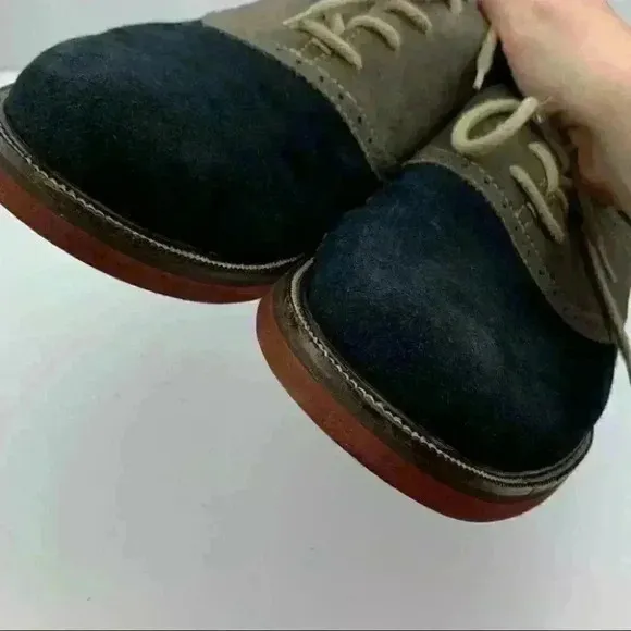 1901 mens flats size 11.5 navy blue gray suede