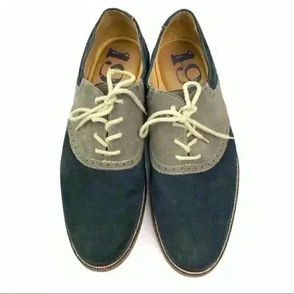 1901 mens flats size 11.5 navy blue gray suede