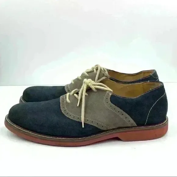1901 mens flats size 11.5 navy blue gray suede