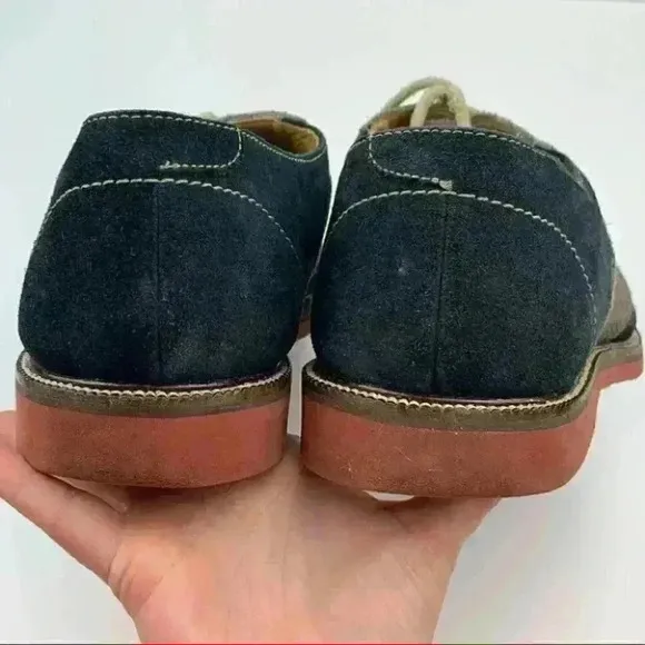 1901 mens flats size 11.5 navy blue gray suede