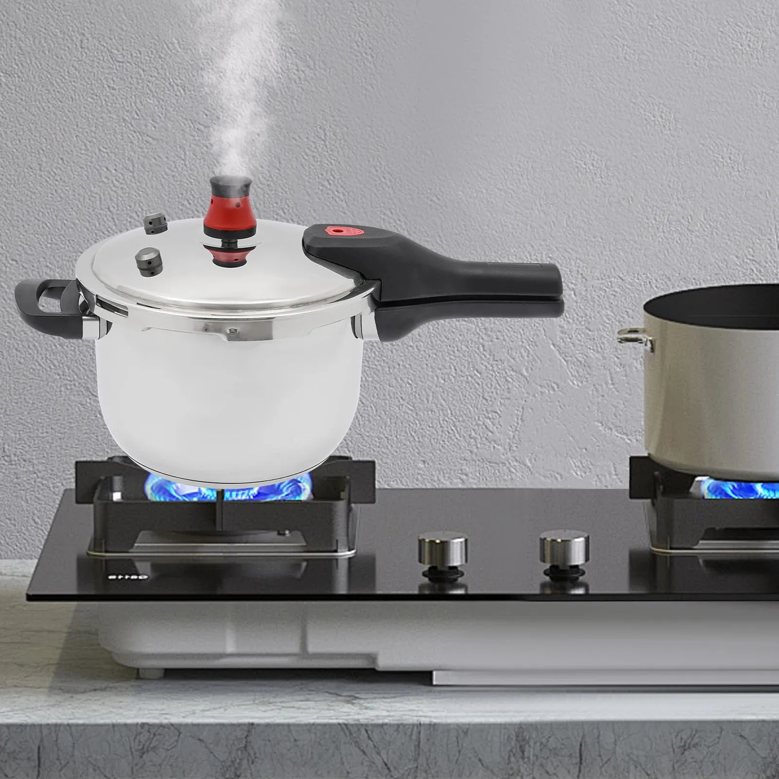 304 Stainless Steel High-Pressure Steamer, Gas Stove, Food Grade Energy-Saving Pressure Cooker -18cm