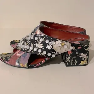 3.1 Phillip Lim RARE 39 floral Cube pearl studded crisscross block heel sandals