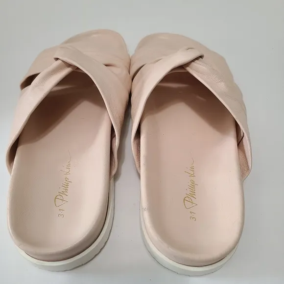 3.1 Phillip Lim Twist Detail Light Pink Open Toe‎ Slides Size 10 or 40