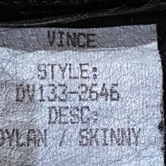 (4) Vince Dylan Side Stripe Y2K Skinny Tuxedo Style Jeans Pants Low Stovepip…