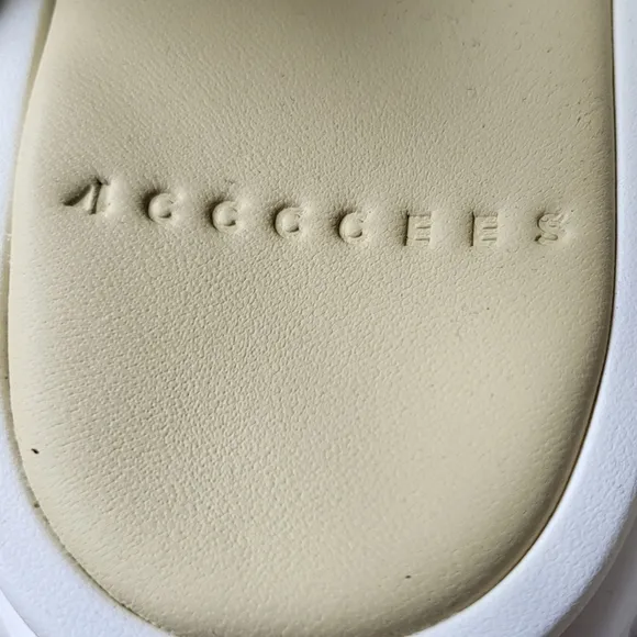 4CCCCEES Waffo Pineapple Sandals Leather Size 38 US 8-8.5 Platform Chunky White