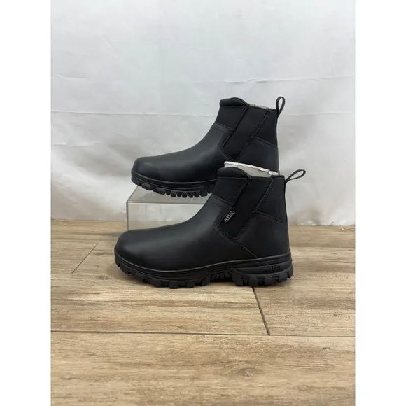 5.11 Tactical Leather Chelsea Boots Pull On Work Ankle Black Mens
