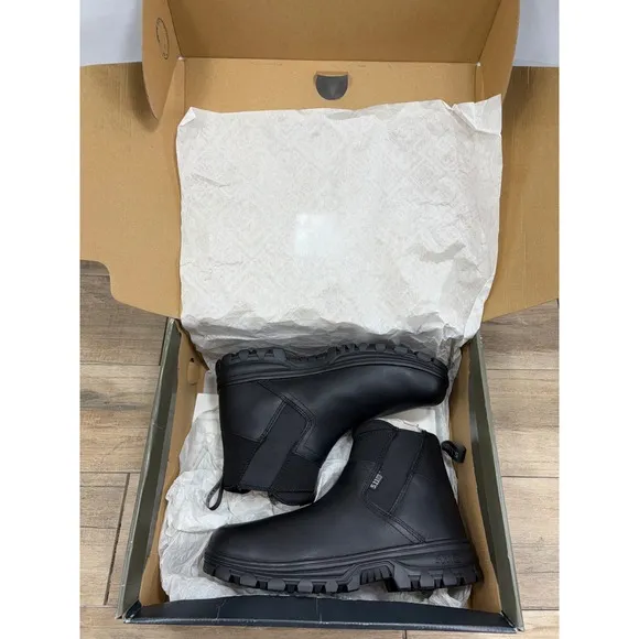 5.11 Tactical Leather Chelsea Boots Pull On Work Ankle Black Mens