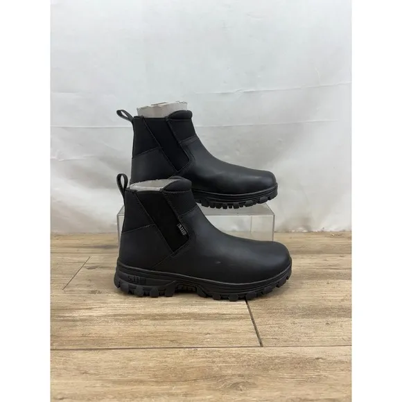 5.11 Tactical Leather Chelsea Boots Pull On Work Ankle Black Mens