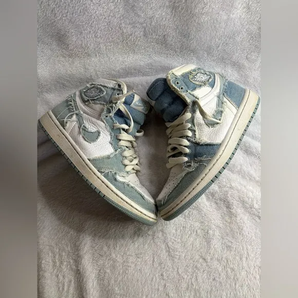 6.5 Wmns Women Nike Air Jordan 1 Retro High OG Denim Shoes DM9036-104 Sneakers