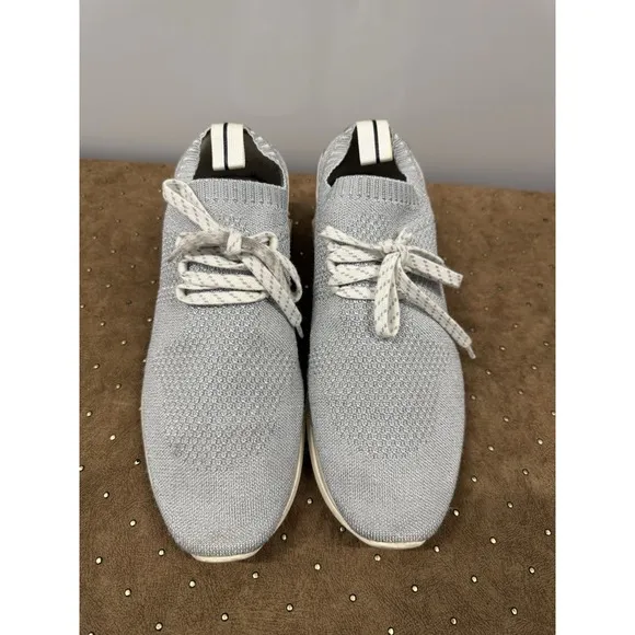 $745 GIORGIO ARMANI Knitted Sneakers EU40.5 Gray Logo Made in Italy