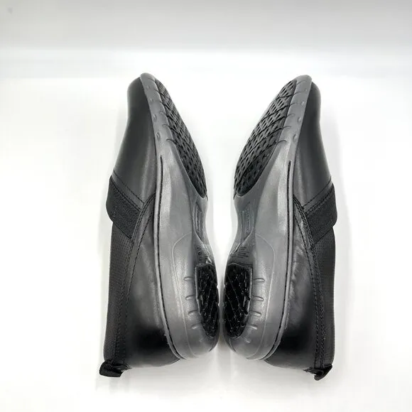 8W 8 WIDE WIDTH Cobb Hill Penfield Black Leather Comfort Flats Loafer Shoes