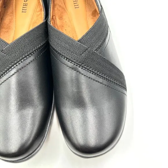 8W 8 WIDE WIDTH Cobb Hill Penfield Black Leather Comfort Flats Loafer Shoes
