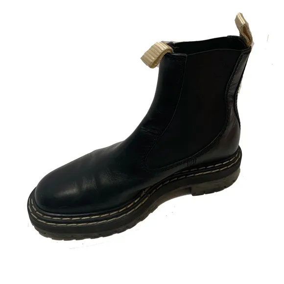9.5 / PROENZA SCHOULER Topstitched leather Chelsea boots