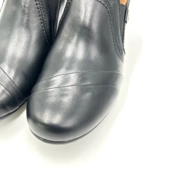 9W 9 WIDE WIDTH Cobb Hill Womens Laurel Black Leather Clogs Shooties Shoes NEW