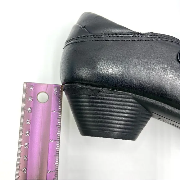 9W 9 WIDE WIDTH Cobb Hill Womens Laurel Black Leather Clogs Shooties Shoes NEW
