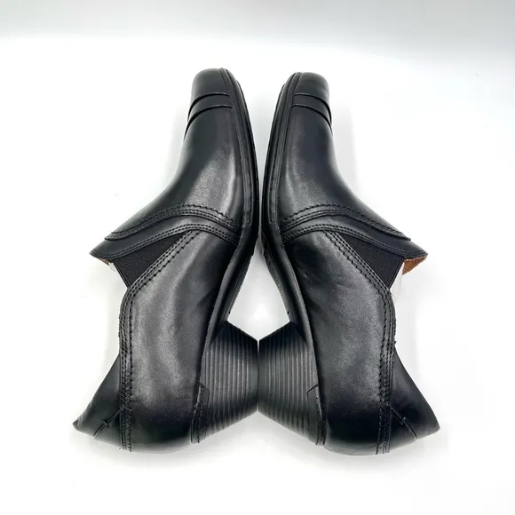 9W 9 WIDE WIDTH Cobb Hill Womens Laurel Black Leather Clogs Shooties Shoes NEW