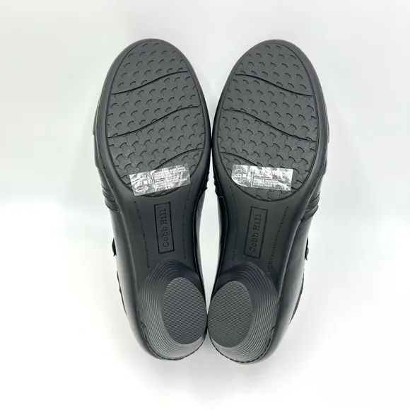 9W 9 WIDE WIDTH Cobb Hill Womens Laurel Black Leather Clogs Shooties Shoes NEW