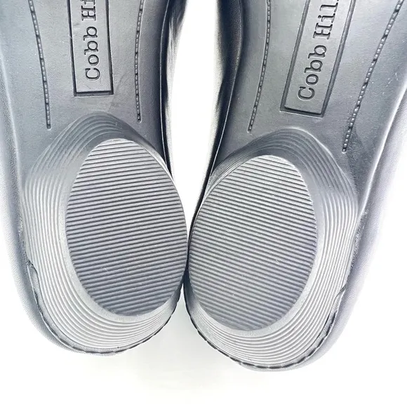9W 9 WIDE WIDTH Cobb Hill Womens Laurel Black Leather Clogs Shooties Shoes NEW