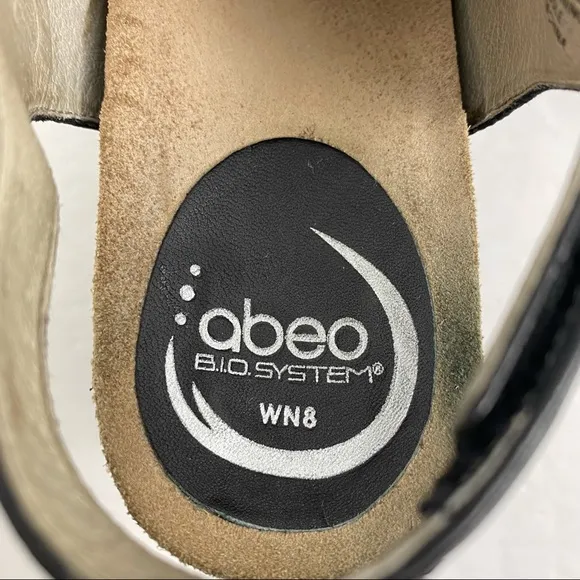 Abeo B.i.o. System Berrie size 8 N Women’s Black Leather Slingback Sandals