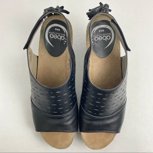 Abeo B.i.o. System Berrie size 8 N Women’s Black Leather Slingback Sandals