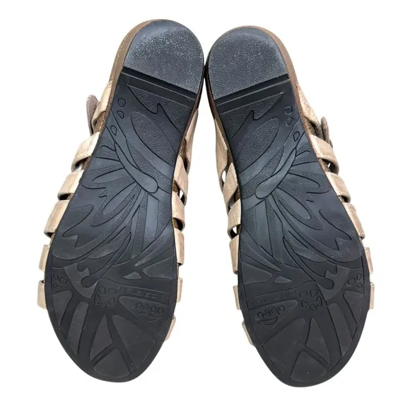 Abeo Women Sandals Paula Strappy Leather Arch Support Buckle Slip On Tan Sz WN9