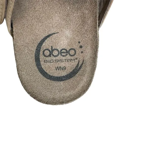 Abeo Women Sandals Paula Strappy Leather Arch Support Buckle Slip On Tan Sz WN9