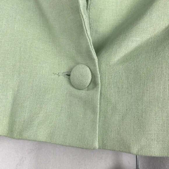 Abercrombie &amp; Fitch Sage Green Cropped Wide Leg Linen Pantsuit - Size XS/S