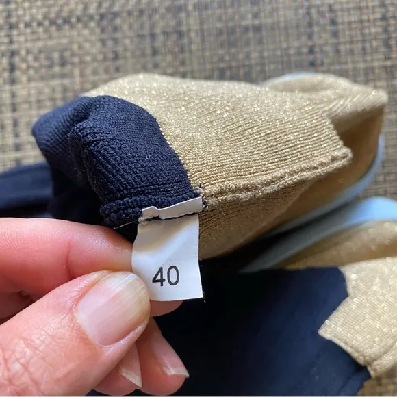 Acne Studios Dark Blue &amp; Gold Knit Batilda High Top Sneakers