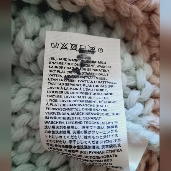 ACNE STUDIOS Kirene Ombre Dip Dye Chunky Knit Sweater Sz M Org $470