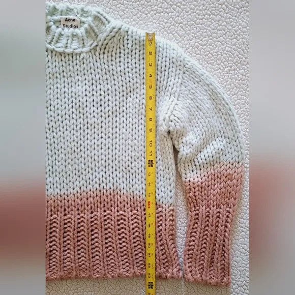 ACNE STUDIOS Kirene Ombre Dip Dye Chunky Knit Sweater Sz M Org $470