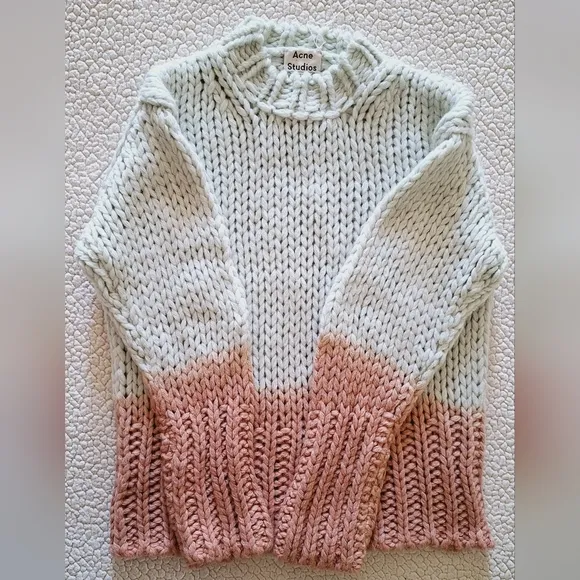ACNE STUDIOS Kirene Ombre Dip Dye Chunky Knit Sweater Sz M Org $470
