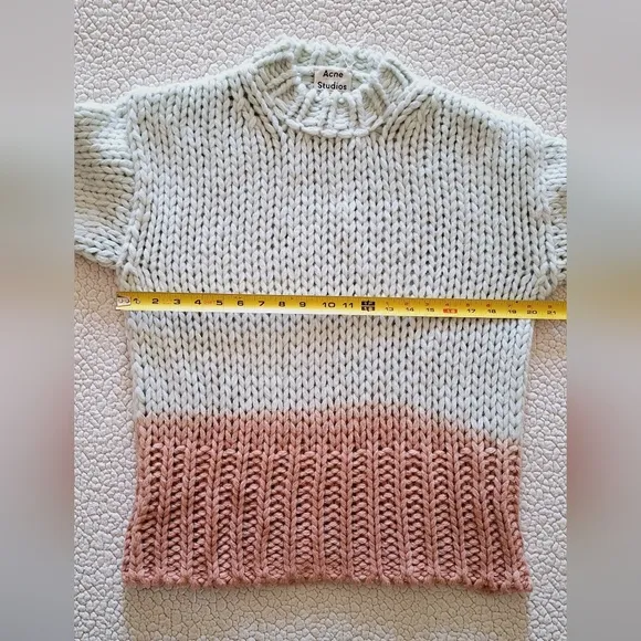 ACNE STUDIOS Kirene Ombre Dip Dye Chunky Knit Sweater Sz M Org $470