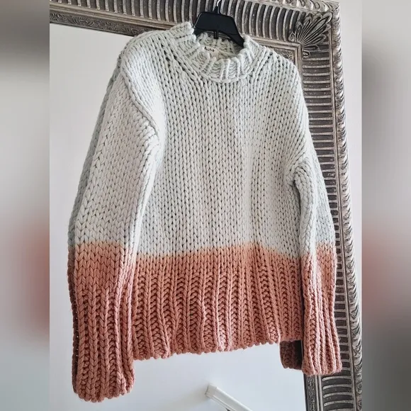 ACNE STUDIOS Kirene Ombre Dip Dye Chunky Knit Sweater Sz M Org $470