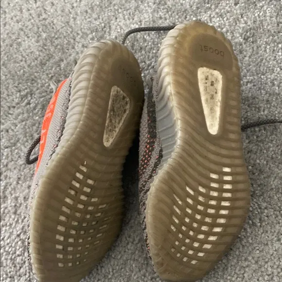 Adidas Gray and Orange Sneakers with Knitted Upper