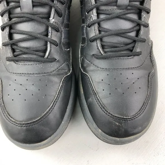 Adidas Men's Size 8 Hoops 3.0 Mid Black Lace-Up Leather Sneakers Shoes GW6421