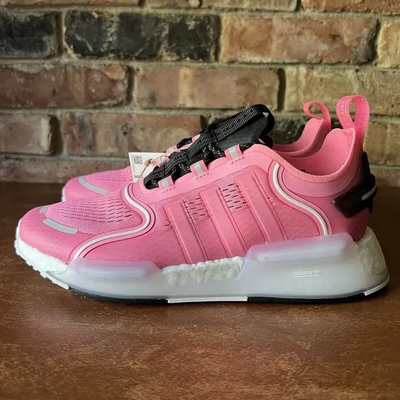 Adidas NMD V3 Beam Pink White Knitted Shoes Sneakers Youth 6.5 Women's 7.5