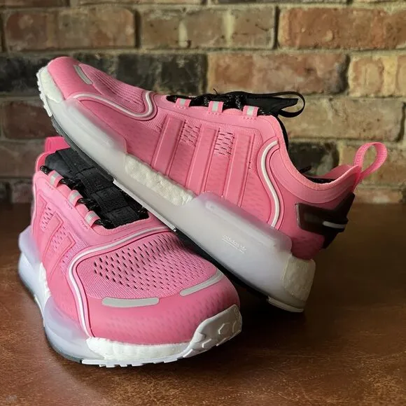 Adidas NMD V3 Beam Pink White Knitted Shoes Sneakers Youth 6.5 Women's 7.5