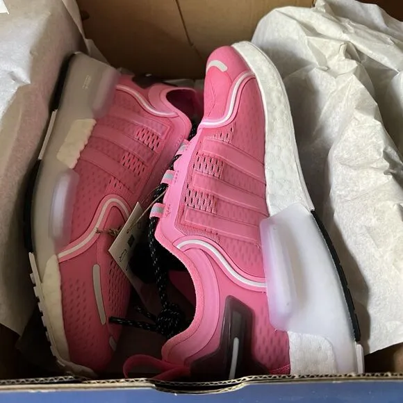 Adidas NMD V3 Beam Pink White Knitted Shoes Sneakers Youth 6.5 Women's 7.5